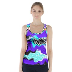 Paint On A Purple Background                                 Racer Back Sports Top by LalyLauraFLM