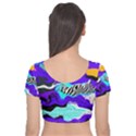 Paint on a purple background                             Velvet Short Sleeve Crop Top View2