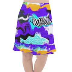 Paint On A Purple Background                                   Fishtail Chiffon Skirt