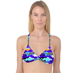 Paint On A Purple Background                                Reversible Tri Bikini Top by LalyLauraFLM