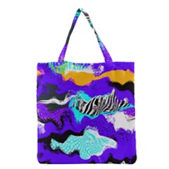 Paint On A Purple Background                                Grocery Tote Bag by LalyLauraFLM