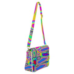 Colorful Shapes                           Shoulder Bag With Back Zipper by LalyLauraFLM