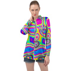 Colorful Shapes                              Long Sleeve Satin Shirt