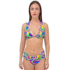 Colorful Shapes                               Double Strap Halter Bikini Set by LalyLauraFLM