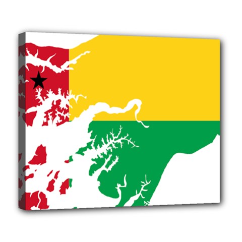 Guinea Bissau Flag Map Geography Deluxe Canvas 24  X 20  (stretched) by Sapixe