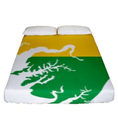 Guinea Bissau Flag Map Geography Fitted Sheet (queen Size) by Sapixe