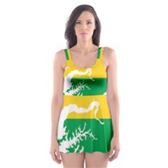 Guinea Bissau Flag Map Geography Skater Dress Swimsuit by Sapixe