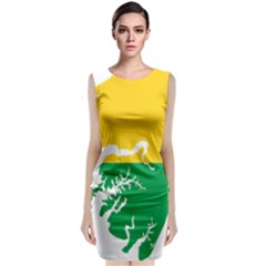 Guinea Bissau Flag Map Geography Sleeveless Velvet Midi Dress by Sapixe