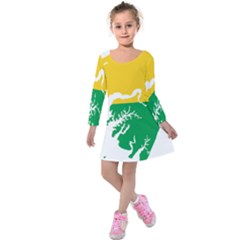 Guinea Bissau Flag Map Geography Kids  Long Sleeve Velvet Dress by Sapixe