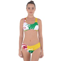 Guinea Bissau Flag Map Geography Criss Cross Bikini Set by Sapixe