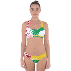 Guinea Bissau Flag Map Geography Cross Back Hipster Bikini Set by Sapixe