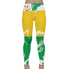 Guinea Bissau Flag Map Geography Lightweight Velour Classic Yoga Leggings by Sapixe