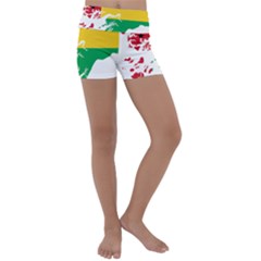 Guinea Bissau Flag Map Geography Kids  Lightweight Velour Yoga Shorts by Sapixe