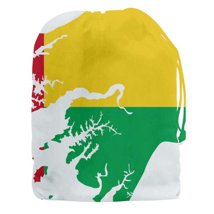 Guinea Bissau Flag Map Geography Drawstring Pouch (XXXL)