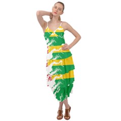 Guinea Bissau Flag Map Geography Layered Bottom Dress