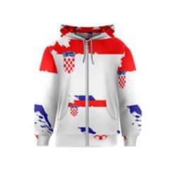 Croatia Country Europe Flag Kids  Zipper Hoodie by Sapixe