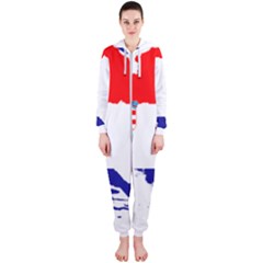 Croatia Country Europe Flag Hooded Jumpsuit (ladies)  by Sapixe