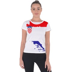 Croatia Country Europe Flag Short Sleeve Sports Top  by Sapixe