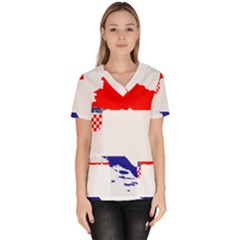 Croatia Country Europe Flag Women s V-neck Scrub Top by Sapixe