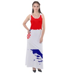 Croatia Country Europe Flag Sleeveless Velour Maxi Dress