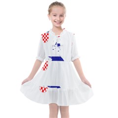 Croatia Country Europe Flag Kids  All Frills Chiffon Dress by Sapixe