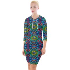 B 5 Quarter Sleeve Hood Bodycon Dress