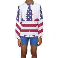 Marijuana Drugs Cannabis Drug Hemp Kids  Long Sleeve Swimwear by Sapixe