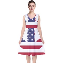 Marijuana Drugs Cannabis Drug Hemp V-neck Midi Sleeveless Dress  by Sapixe