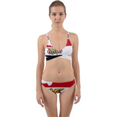 Borders Country Flag Geography Map Wrap Around Bikini Set by Sapixe