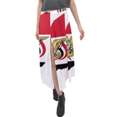 Borders Country Flag Geography Map Velour Split Maxi Skirt by Sapixe