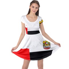 Borders Country Flag Geography Map Cap Sleeve Dress by Sapixe