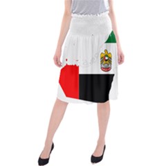 Borders Country Flag Geography Map Midi Beach Skirt by Sapixe