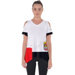 Borders Country Flag Geography Map Cut Out Side Drop Tee by Sapixe