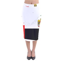 Borders Country Flag Geography Map Velvet Midi Pencil Skirt by Sapixe