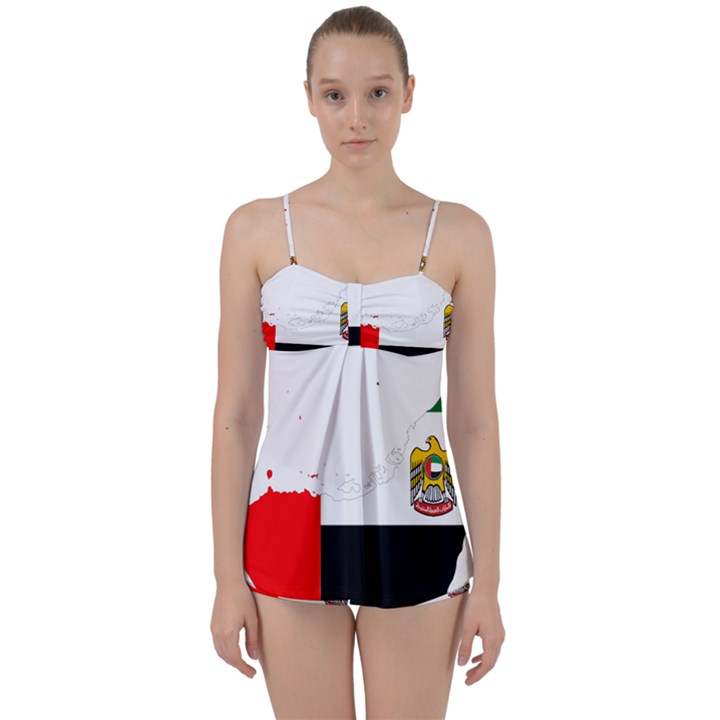 Borders Country Flag Geography Map Babydoll Tankini Set