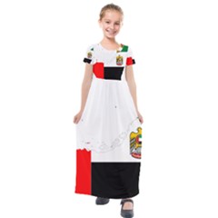 Borders Country Flag Geography Map Kids  Short Sleeve Maxi Dress by Sapixe