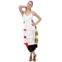 Borders Country Flag Geography Map Layered Bottom Dress