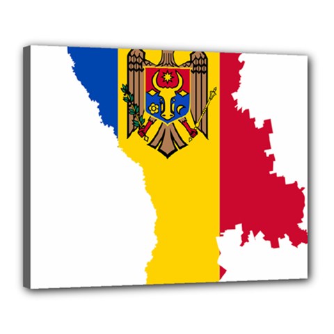 Moldova Country Europe Flag Canvas 20  X 16  (stretched) by Sapixe