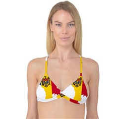 Moldova Country Europe Flag Reversible Tri Bikini Top by Sapixe