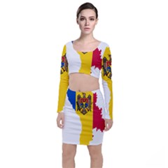 Moldova Country Europe Flag Top And Skirt Sets