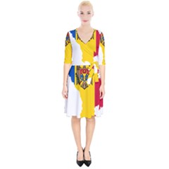 Moldova Country Europe Flag Wrap Up Cocktail Dress by Sapixe