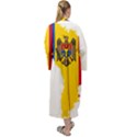 Moldova Country Europe Flag Maxi Tie Front Velour Kimono View2