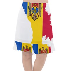 Moldova Country Europe Flag Fishtail Chiffon Skirt by Sapixe