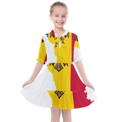 Moldova Country Europe Flag Kids  All Frills Chiffon Dress by Sapixe