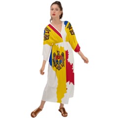 Moldova Country Europe Flag Grecian Style  Maxi Dress