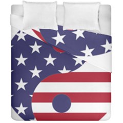 Yang Yin America Flag Abstract Duvet Cover Double Side (california King Size) by Sapixe