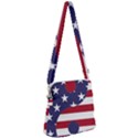 Yang Yin America Flag Abstract Zipper Messenger Bag View1