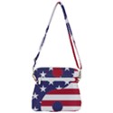 Yang Yin America Flag Abstract Zipper Messenger Bag View3