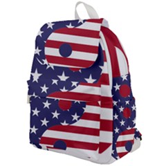 Yang Yin America Flag Abstract Top Flap Backpack by Sapixe