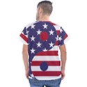 Yang Yin America Flag Abstract Men s V-Neck Scrub Top View2